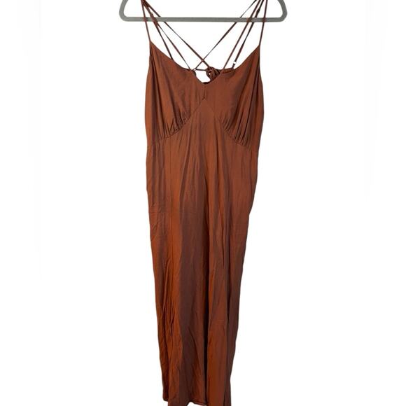 Eloquii Brown Strappy Maxi Dress Size 16 NWOT - Picture 1 of 11